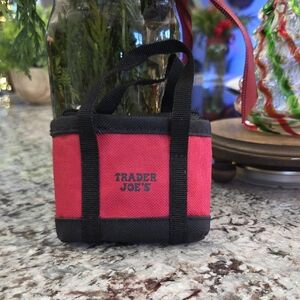 Trader Joe's Red & Black Mini Tote Bag